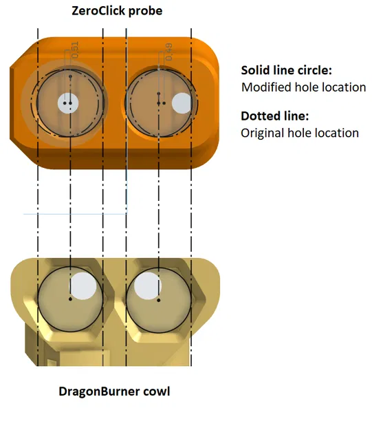 Đầu dò ZeroClick chỉnh vị trí nam châm cho Dragon Burner cowl - Image 1