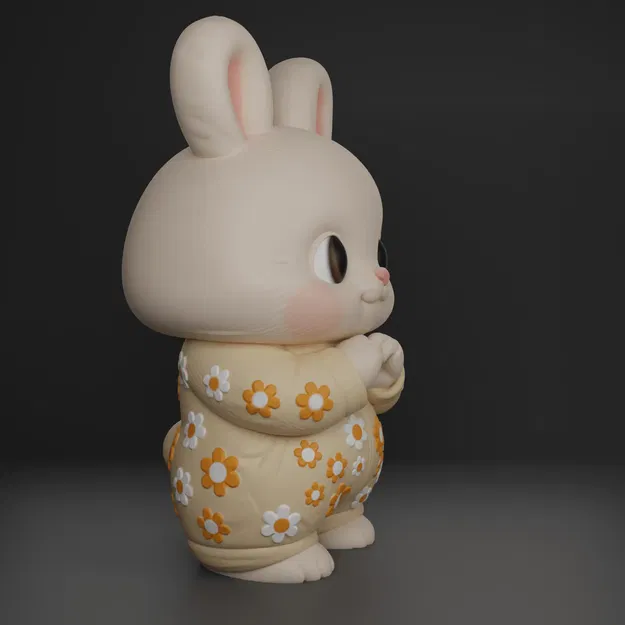 Thỏ Dễ Thương Cầm Trái Tim – Bunny STL In 3D - Image 4