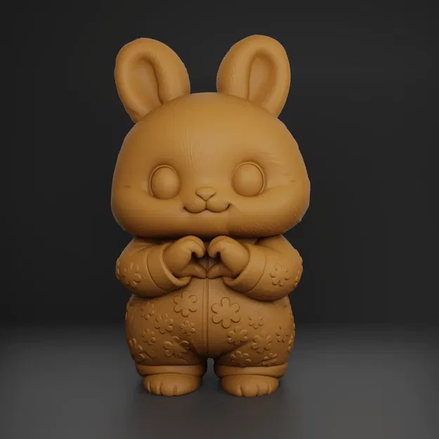 Thỏ Dễ Thương Cầm Trái Tim – Bunny STL In 3D - Image 5