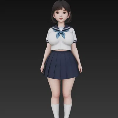 Cô gái Nhật mặc đồng phục học sinh