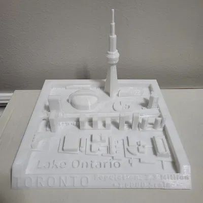 Mô hình thu nhỏ đường chân trời Toronto (CN Tower & Rogers Centre)