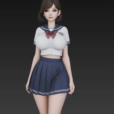 Cô gái sexy trong đồng phục học sinh 2