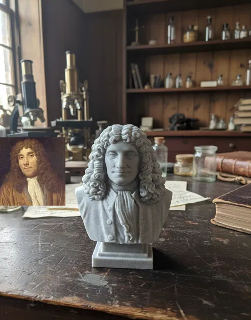 Antoni(e) (Antoine) van Leeuwenhoek - Tượng bán thân - Image 1