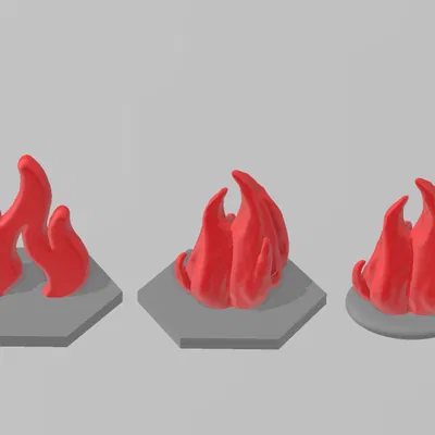 Đế Token Lửa/Ngọn Lửa Dạng Lục Giác (Fire/Flame Token Hex Base)