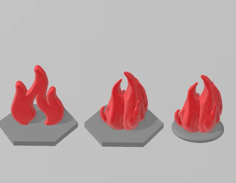 Đế Token Lửa/Ngọn Lửa Dạng Lục Giác (Fire/Flame Token Hex Base)