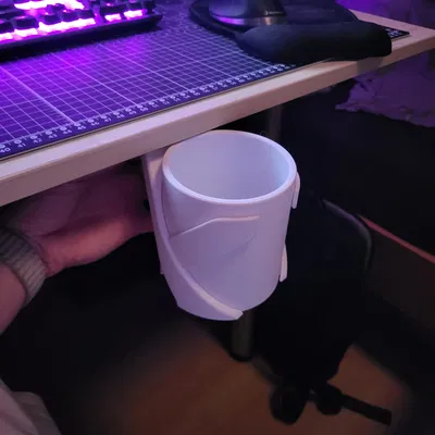 Giá đỡ ly gắn dưới bàn (hơi quá xịn) – Desk Cup Holder