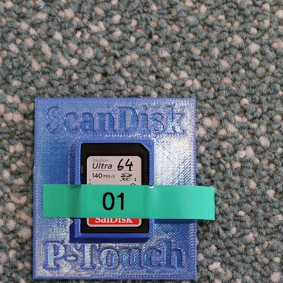 Bộ hỗ trợ dán cho thẻ SD với băng P‑Touch