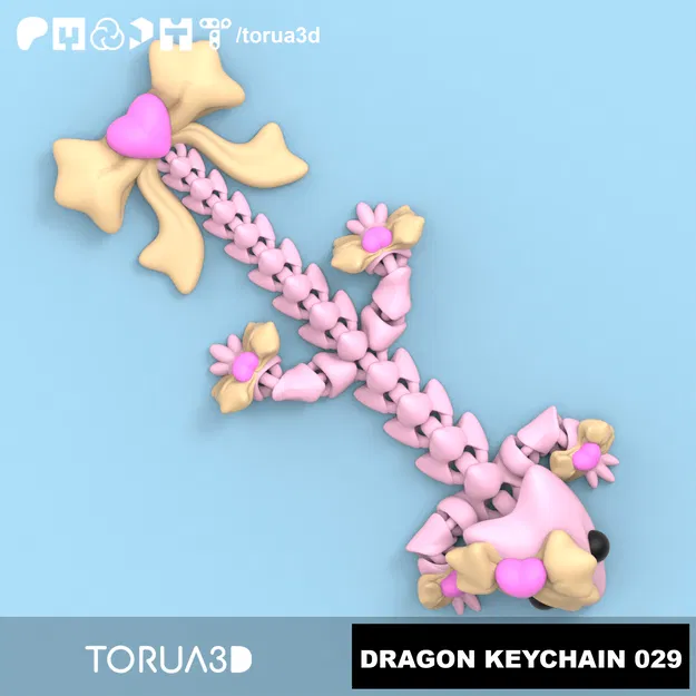 Móc khóa rồng khớp nối 029 - Print in place - No supports - Free - 3mf - STL - Image 3