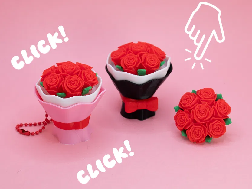 Valentines Flower Bouquet Fidget Clicker – Bó hoa bấm click tặng Valentine - Image 1
