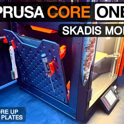 Mod SKADIS cho Prusa CORE One/+ (giá treo dụng cụ & holder build plate)