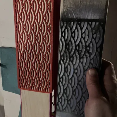 Stencil Seigaiha cho gỗ dimensional 4 inch