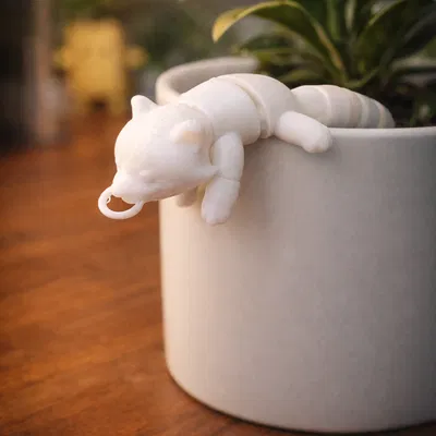 Flexi Lazy Raccoon – Đồ chơi fidget khớp nối dạng keychain