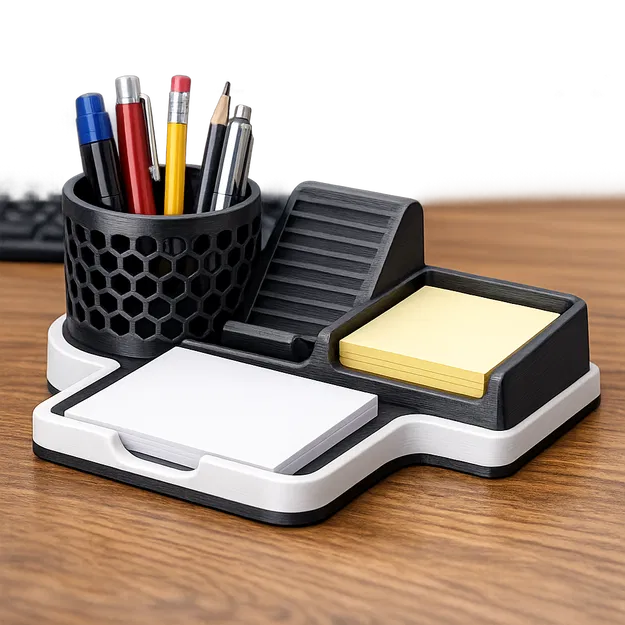 Organizer để bàn all-in-one (Khay bút + Note + Kệ đỡ điện thoại) - Image 1