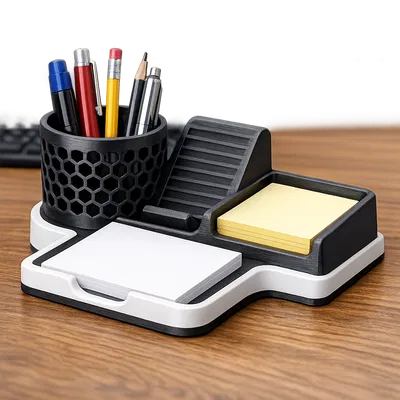Organizer để bàn all-in-one (Khay bút + Note + Kệ đỡ điện thoại)