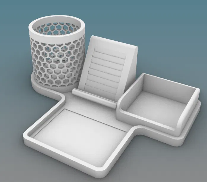 Organizer để bàn all-in-one (Khay bút + Note + Kệ đỡ điện thoại) - Image 3