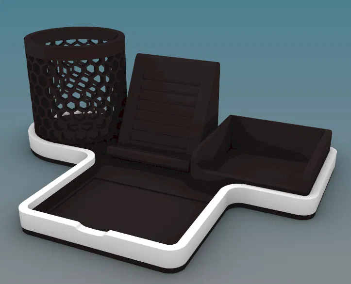 Organizer để bàn all-in-one (Khay bút + Note + Kệ đỡ điện thoại) - Image 4