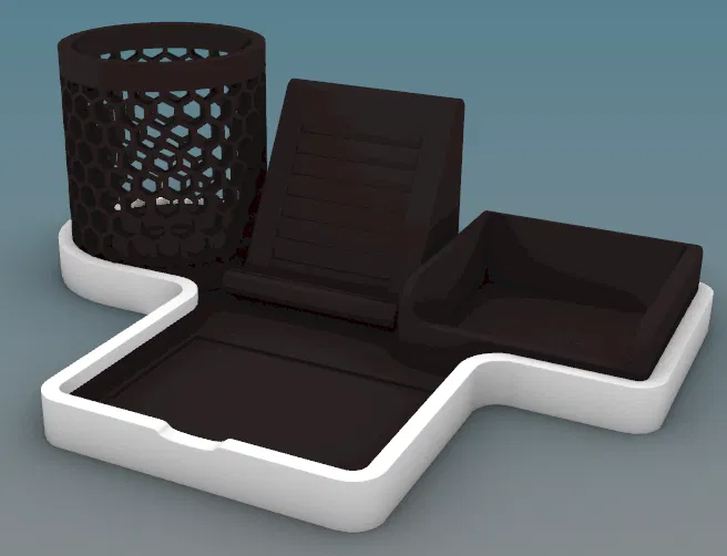 Organizer để bàn all-in-one (Khay bút + Note + Kệ đỡ điện thoại) - Image 6