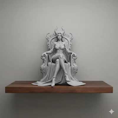 Nữ hoàng quỷ sexy ngồi trên ngai vàng