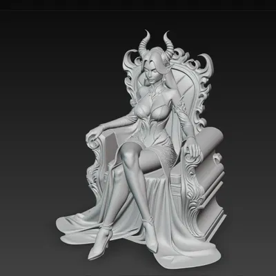 Nữ hoàng quỷ sexy ngồi trên ngai vàng