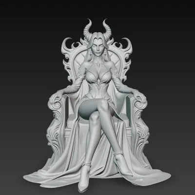 Nữ hoàng quỷ sexy ngồi trên ngai vàng