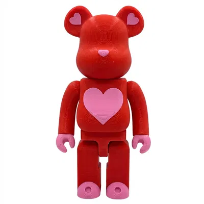 Gấu Brick Trái Tim Trắng – Mô Hình In 3D Tối Giản