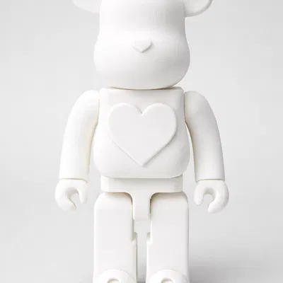 Gấu Brick Trái Tim Trắng – Mô Hình In 3D Tối Giản