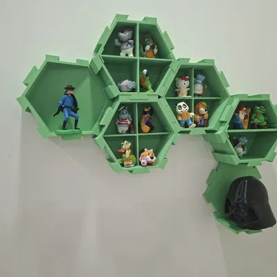 Kệ treo tường lục giác mô-đun (không khoan/dán gel tape) - Khớp Dovetail