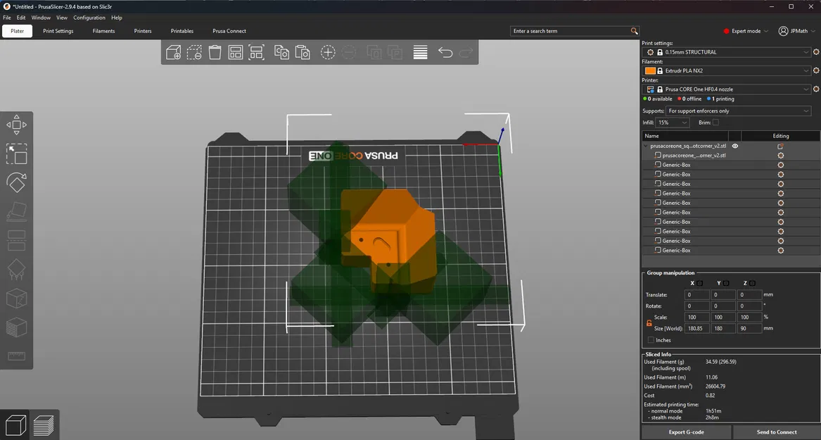 Chân bóng squash cho Prusa Core One/+ LFS: nhẹ hơn, nhanh hơn, cứng hơn chút - Image 6