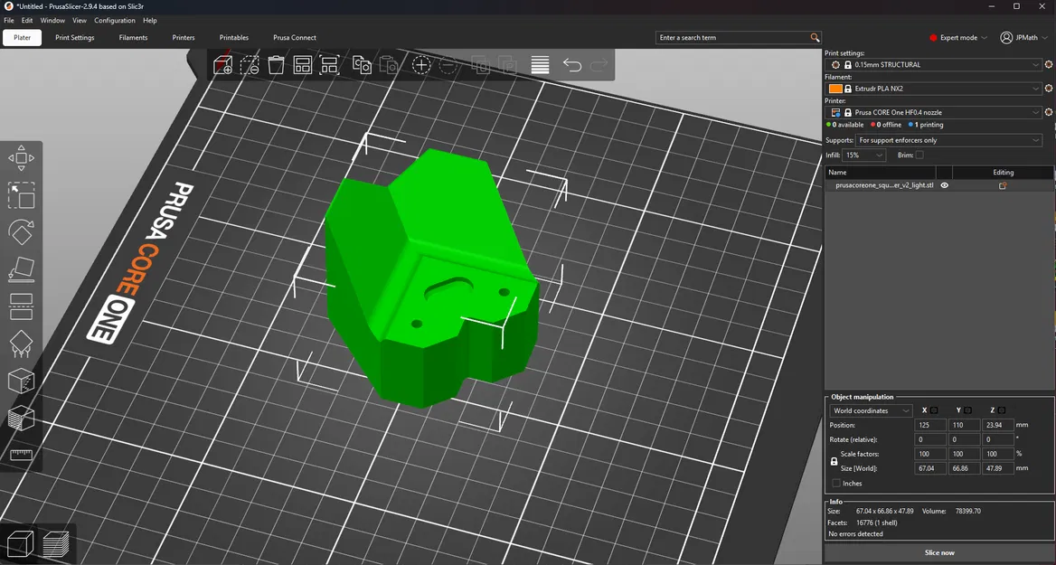 Chân bóng squash cho Prusa Core One/+ LFS: nhẹ hơn, nhanh hơn, cứng hơn chút - Image 7