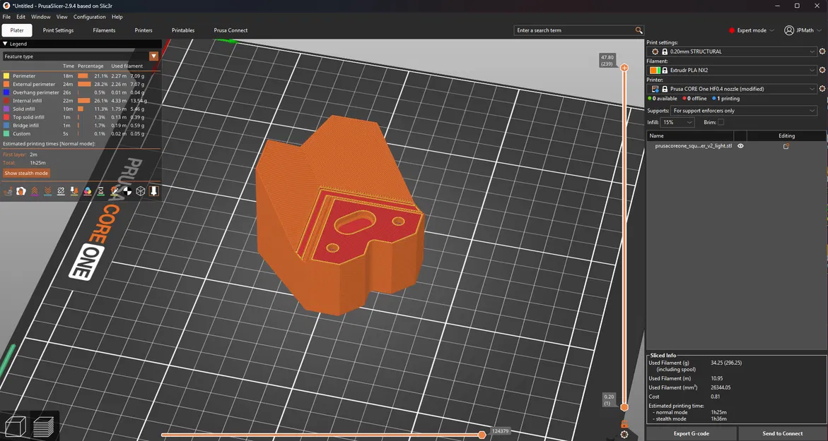 Chân bóng squash cho Prusa Core One/+ LFS: nhẹ hơn, nhanh hơn, cứng hơn chút - Image 8