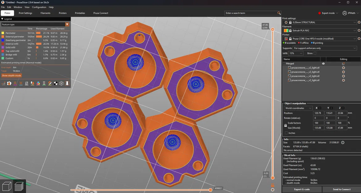 Chân bóng squash cho Prusa Core One/+ LFS: nhẹ hơn, nhanh hơn, cứng hơn chút - Image 10