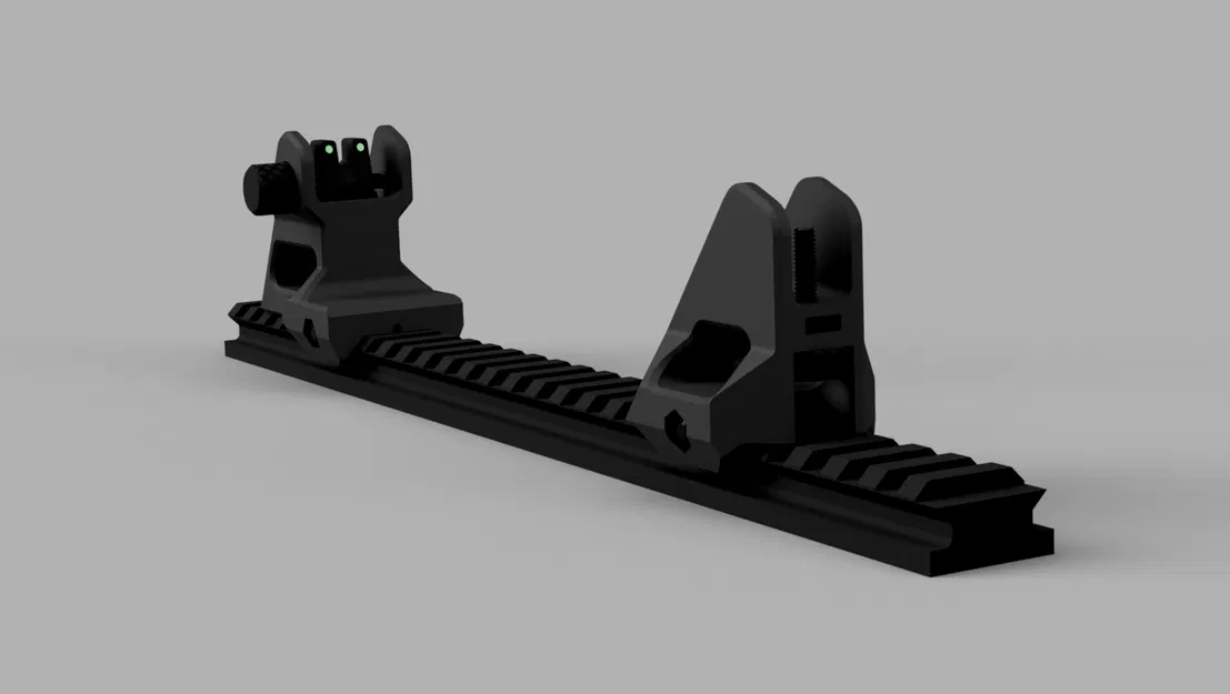 Ducky Iron Sights (Thước ngắm sắt chỉnh được) cho Picatinny & NATO Rail - Image 1