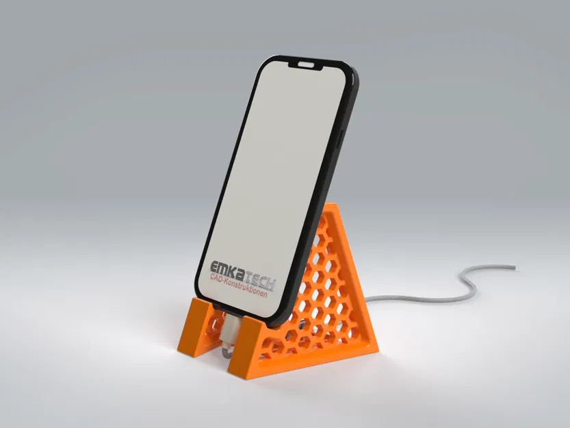 Kệ Đỡ Điện Thoại Đơn Giản – In Không Cần Support, Dọc/Ngang, Có Lỗ Luồn Cáp - Image 1