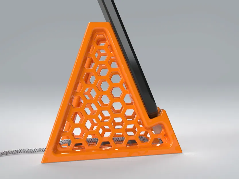 Kệ Đỡ Điện Thoại Đơn Giản – In Không Cần Support, Dọc/Ngang, Có Lỗ Luồn Cáp - Image 3