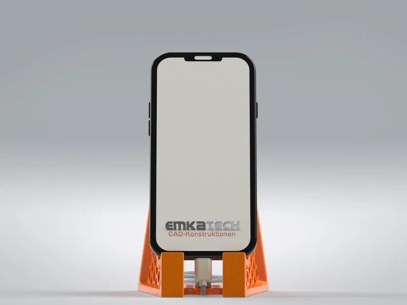 Kệ Đỡ Điện Thoại Đơn Giản – In Không Cần Support, Dọc/Ngang, Có Lỗ Luồn Cáp - Image 4