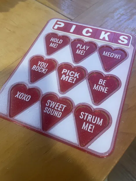 I Pick You! Guitar Picks – Bộ pick hình trái tim kèm thẻ in được - Image 1