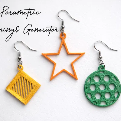 Mẫu Geometric 3D Printed Earrings Generator Sample