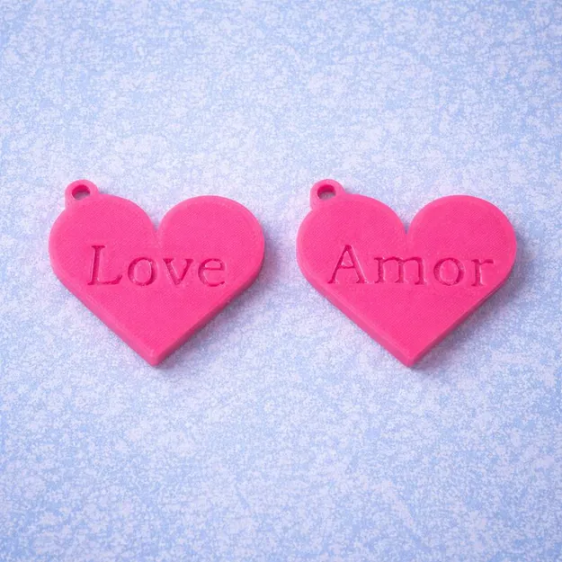 Móc khóa trái tim Valentine in 3D – Love & Amor - Image 1