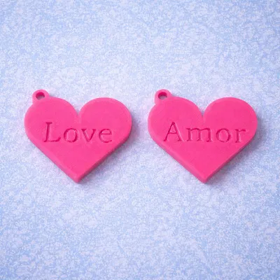 Móc khóa trái tim Valentine in 3D – Love & Amor