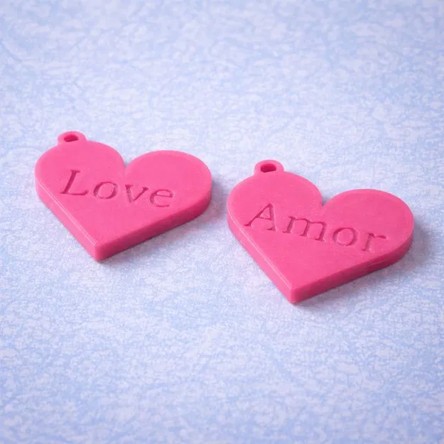 Móc khóa trái tim Valentine in 3D – Love & Amor - Image 2