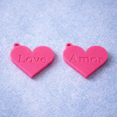 Móc khóa trái tim Valentine in 3D – Love & Amor