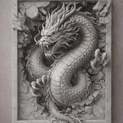 Tranh 3D Rồng Trung Hoa (3d Picture Chinese Dragon)