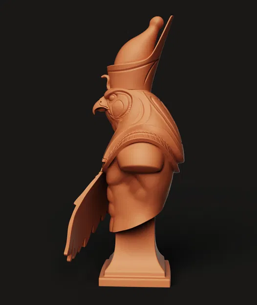 Bust Horus Ai Cập Cổ STL | Thần Ưng 3D Print | Trang Trí Bàn Mythology - Image 2