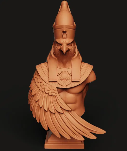 Bust Horus Ai Cập Cổ STL | Thần Ưng 3D Print | Trang Trí Bàn Mythology - Image 5