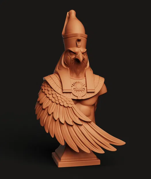 Bust Horus Ai Cập Cổ STL | Thần Ưng 3D Print | Trang Trí Bàn Mythology - Image 6