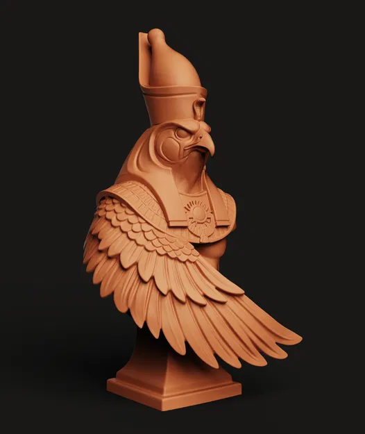 Bust Horus Ai Cập Cổ STL | Thần Ưng 3D Print | Trang Trí Bàn Mythology - Image 7