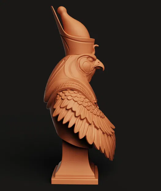 Bust Horus Ai Cập Cổ STL | Thần Ưng 3D Print | Trang Trí Bàn Mythology - Image 8
