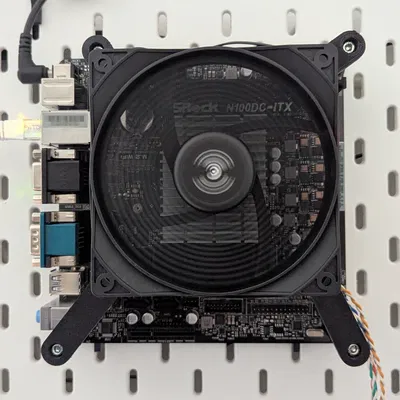 Ngàm gắn SKADIS cho AsRock N100DC-ITX (hoặc mini-ITX khác) + tuỳ chọn quạt 120mm