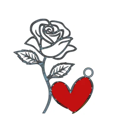 Móc Khóa Trái Tim Hoa Hồng Ngày Valentine