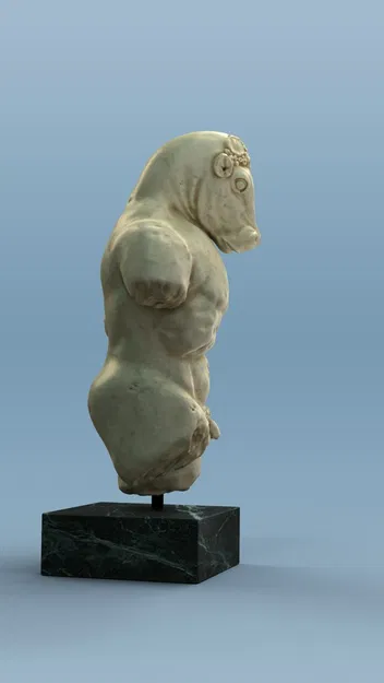 Tượng Minotaur (Minotaur Statue) – Mẫu 3D đá cẩm thạch - Image 3